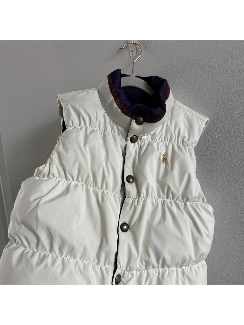 Polo Ralph Lauren Girl's Purple White Reversible Vest